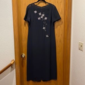 Talbots party evening dress floral 12